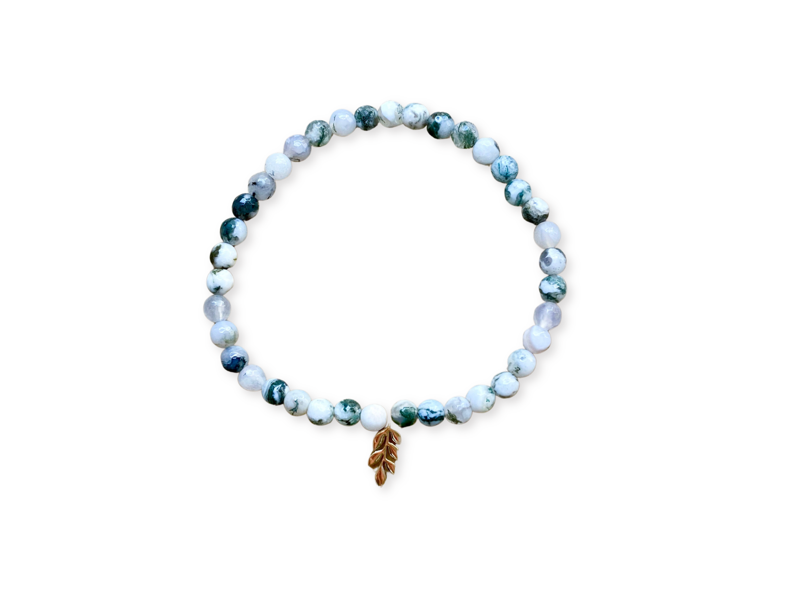 Tree Agate & Gold Vine Anklet || Reiki Infused