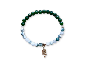 Tree Agate & Nephrite Jade Vine Beaded Bracelet || Reiki Infused