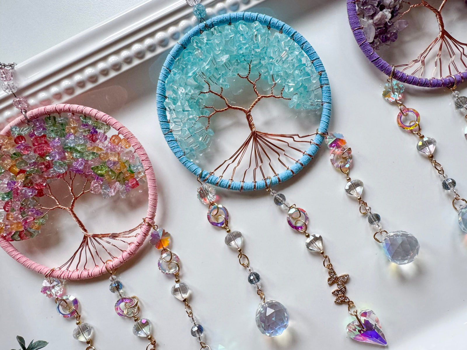 Tree of Life & Butterfly Rainbow Catcher Window Hanger