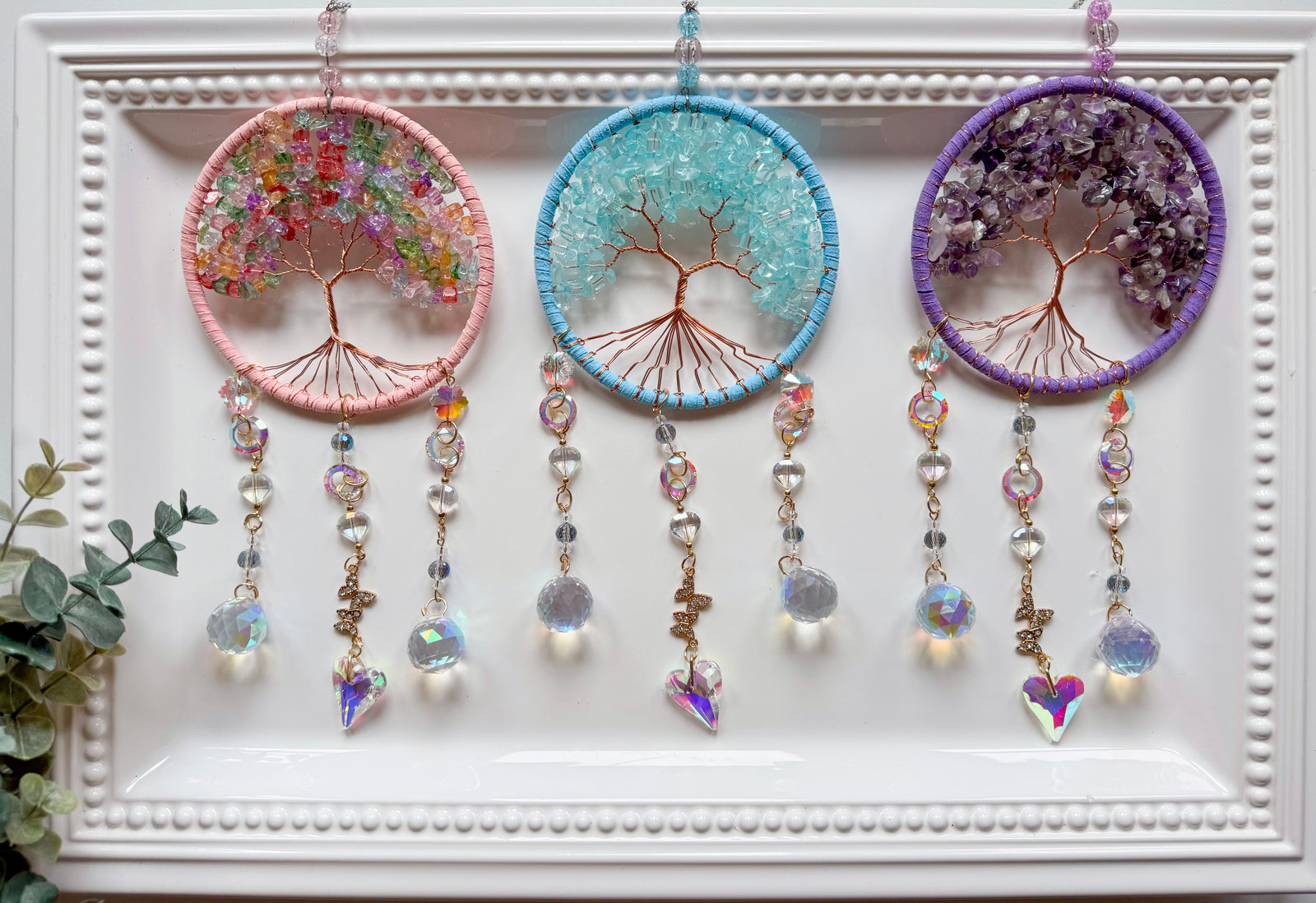 Tree of Life & Butterfly Rainbow Catcher Window Hanger
