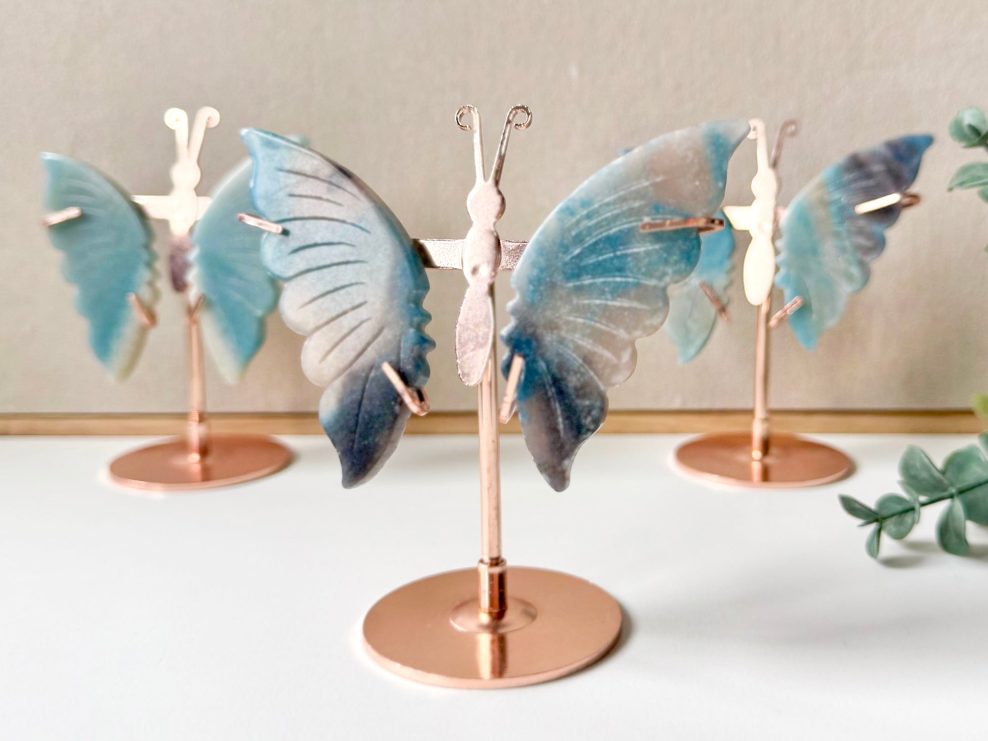Trolleite Butterfly Wings in Metal Stand