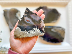 Volcanic Fluorescent Agate Slab || UV Reactive