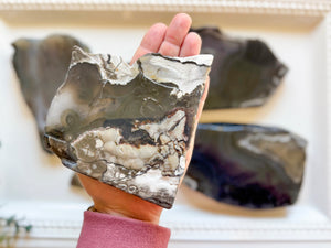 Volcanic Fluorescent Agate Slab || UV Reactive