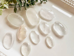 White Fluorite Palm Stone