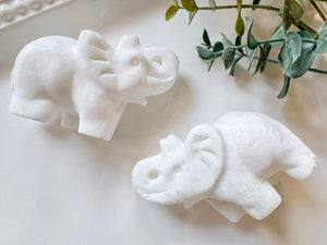White Jade Elephant Carving