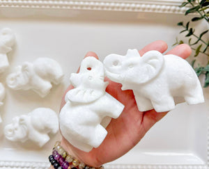 White Jade Elephant Carving