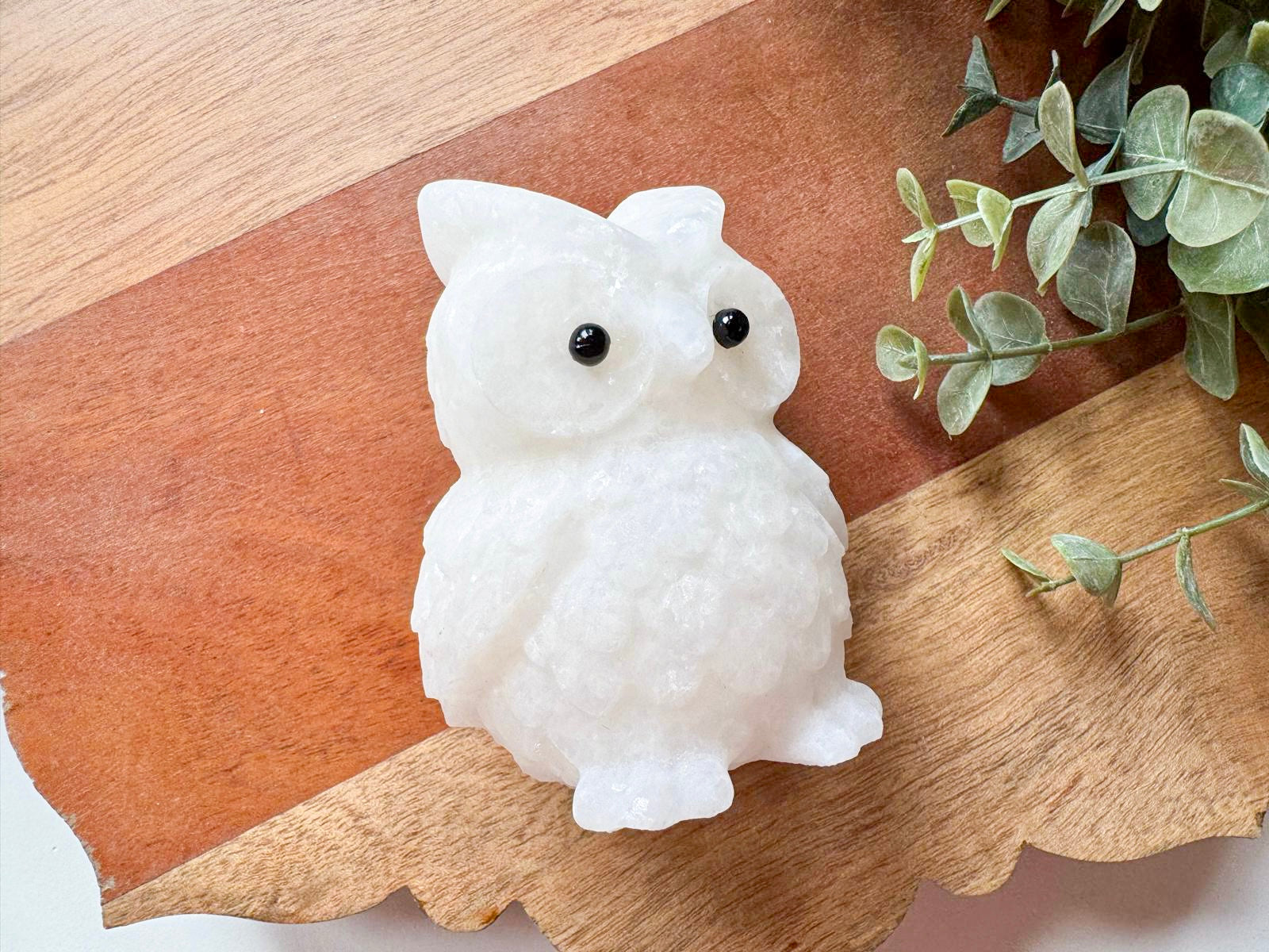 White Jade Owl Carving