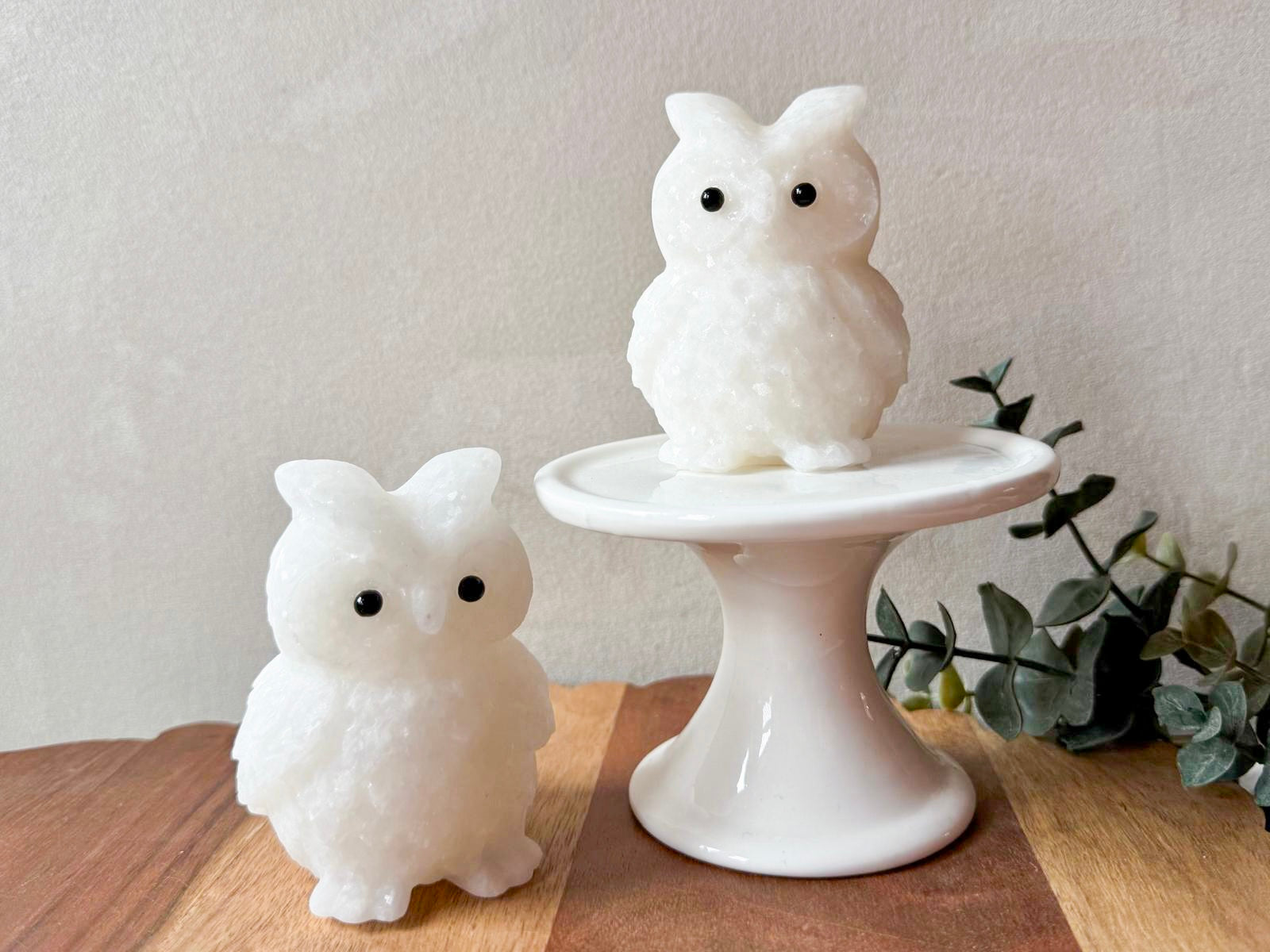 White Jade Owl Carving