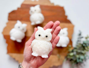 White Jade Owl Carving