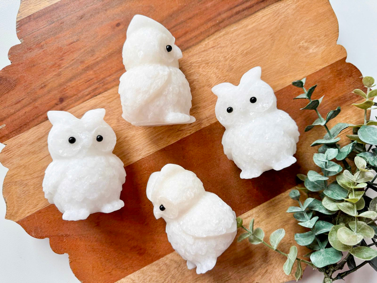 White Jade Owl Carving