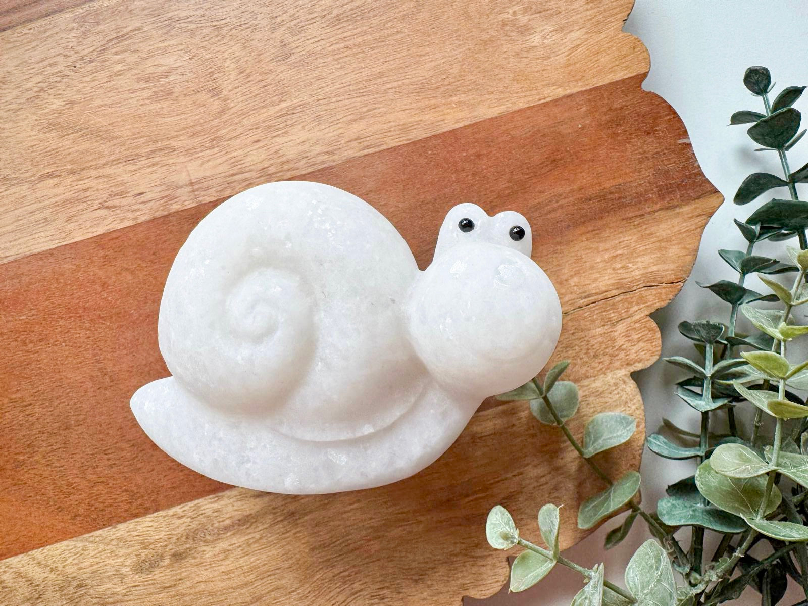 White Jade Snail Carving