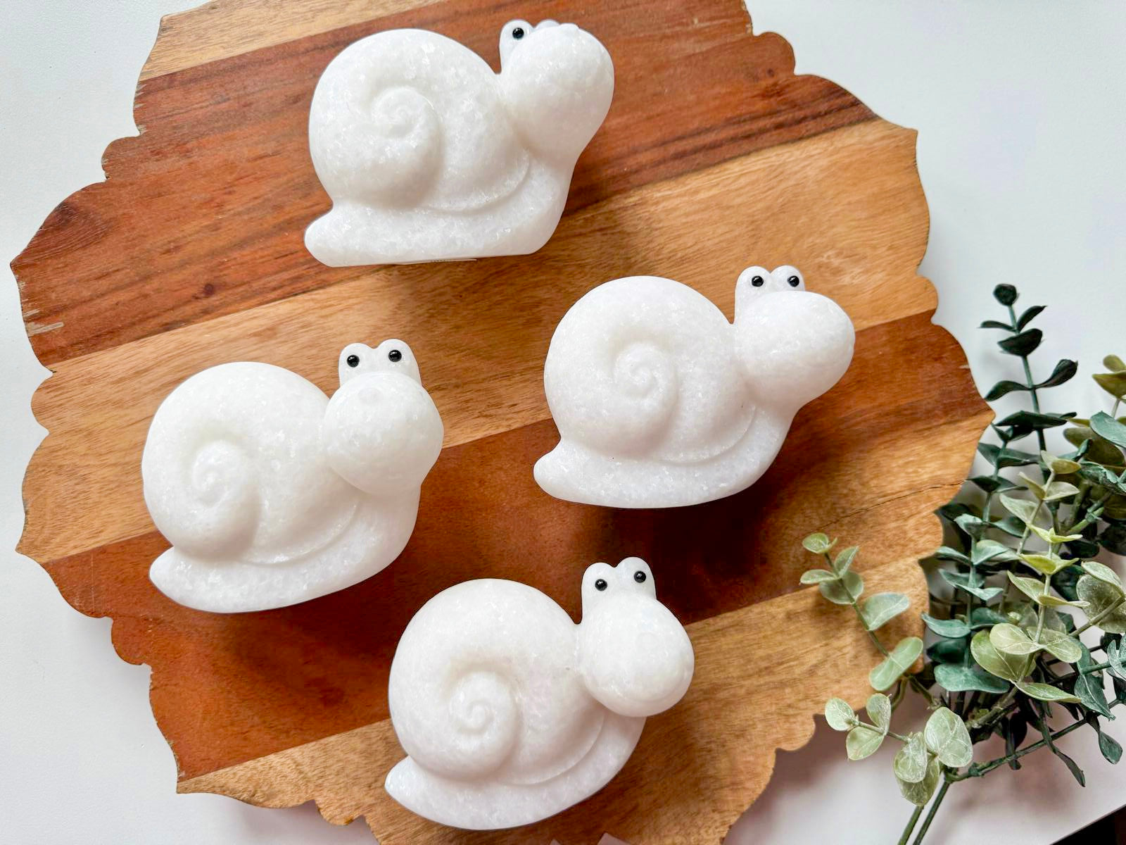 White Jade Snail Carving