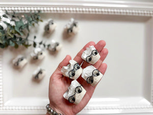 White Rose Calcite Hedgehog with Glasses