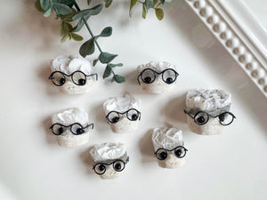 White Rose Calcite Hedgehog with Glasses