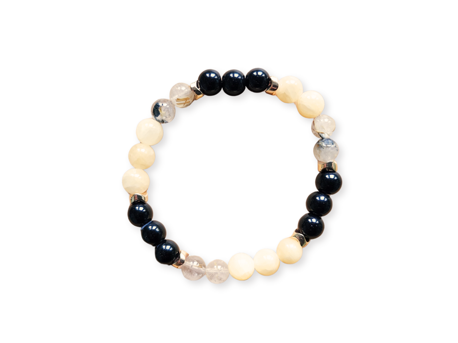 Wizard Collection - Gold & Black House || Rutilated Quartz, Yellow Calcite, Onyx