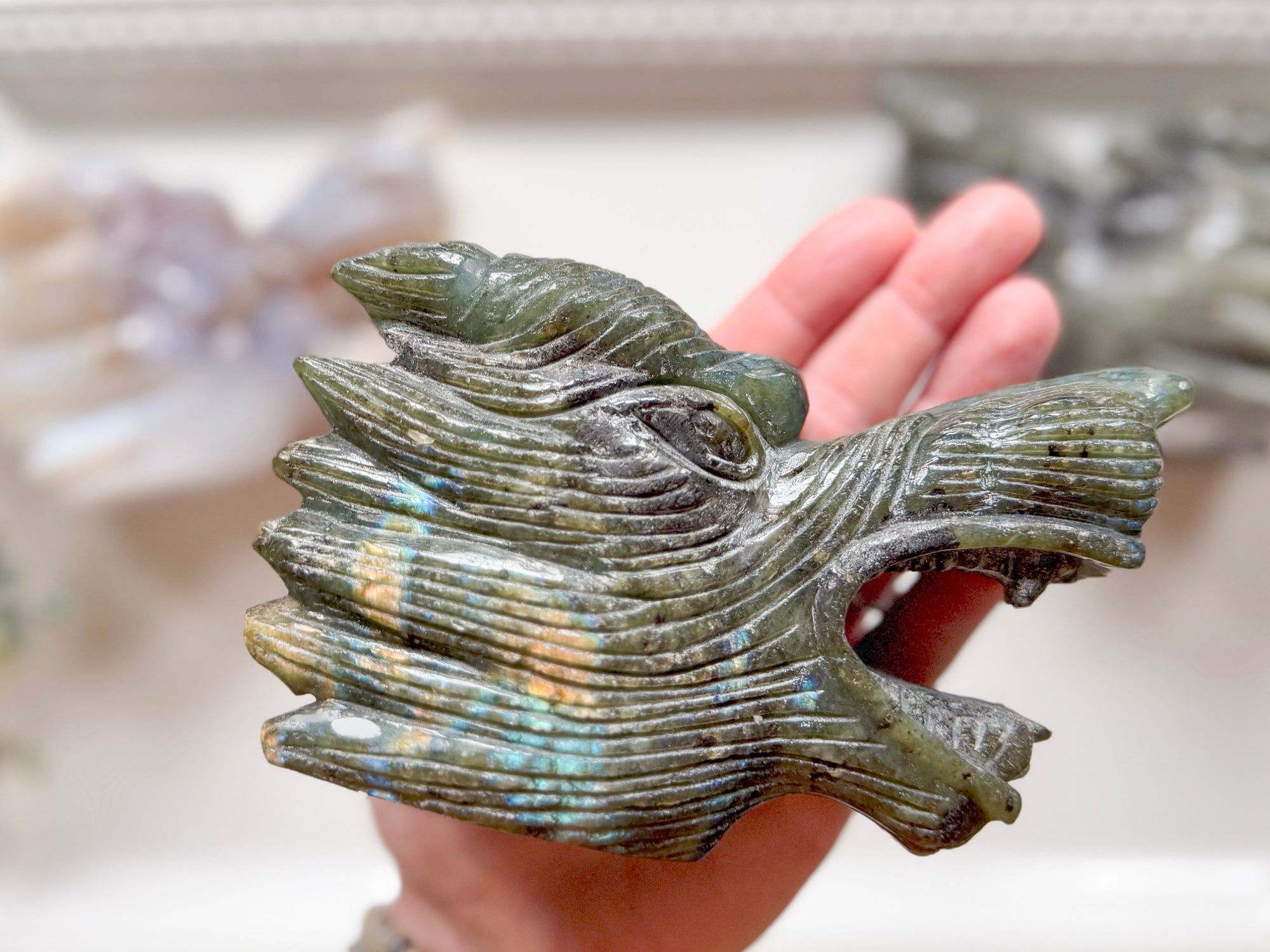 Wolf Head Carving