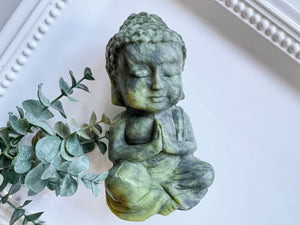 Xiuyan Jade Baby Buddha Carving || Matte