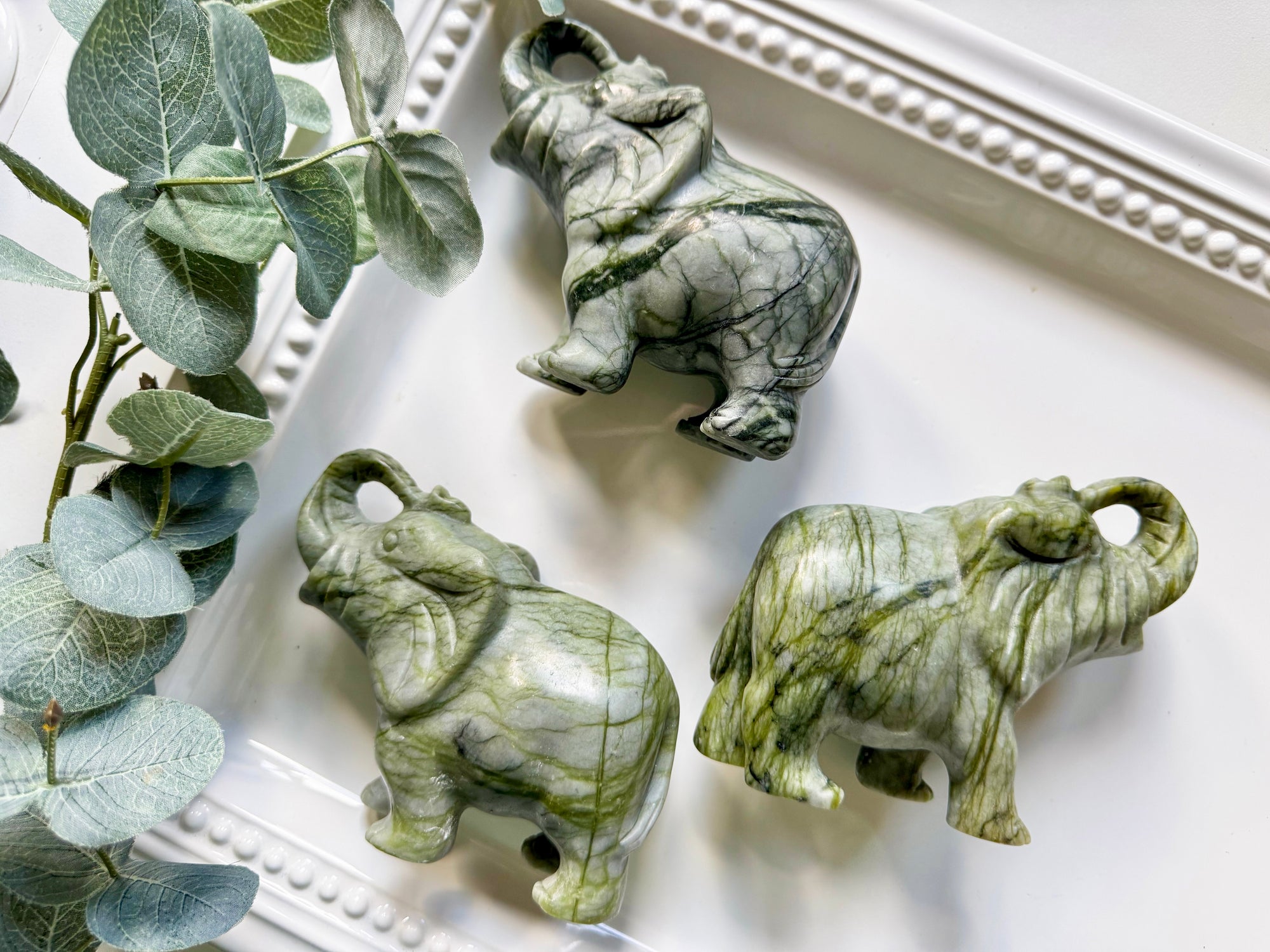 Xiuyan Jade Elephant Carving