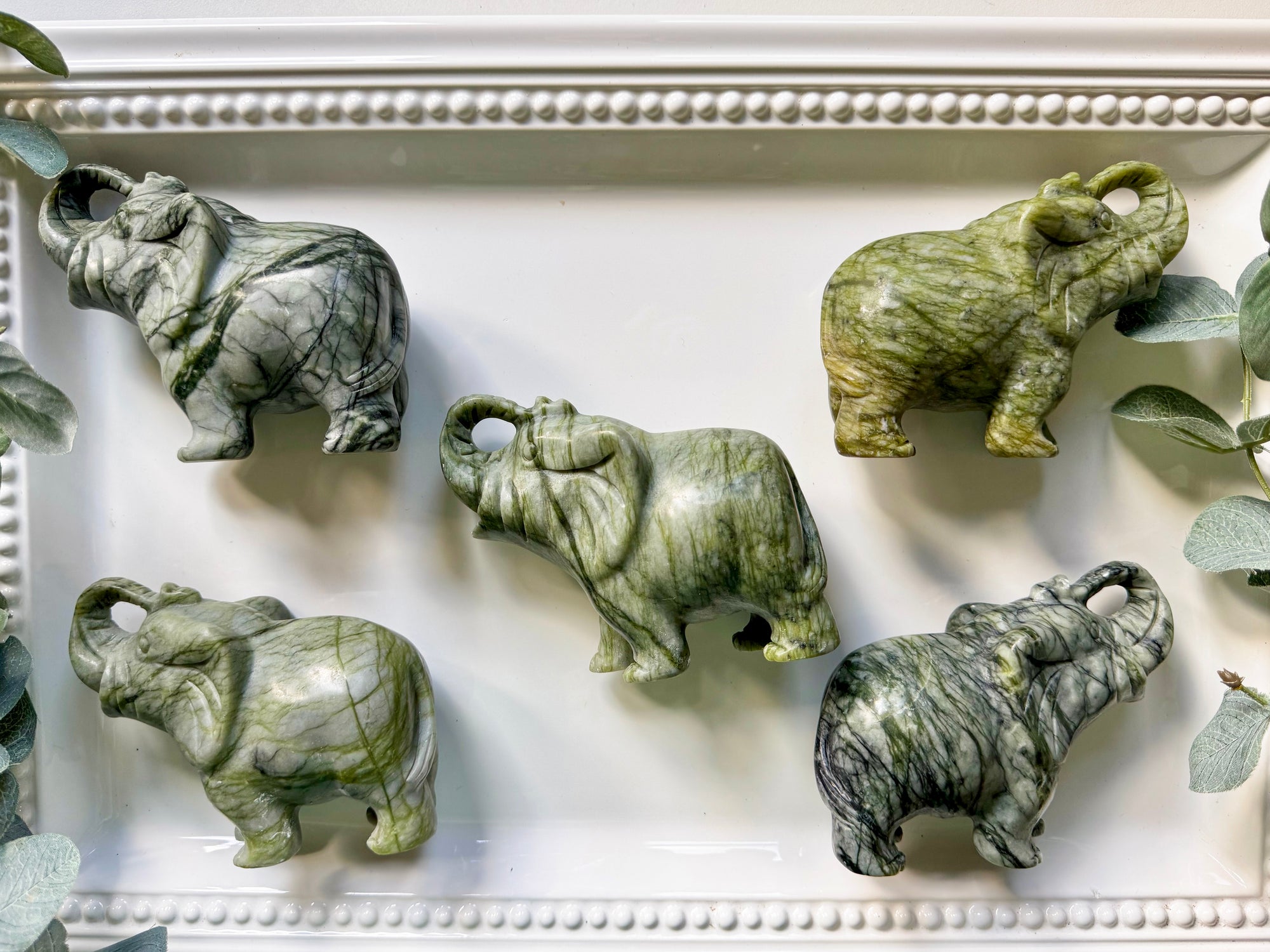 Xiuyan Jade Elephant Carving