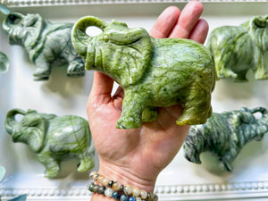 Xiuyan Jade Elephant Carving