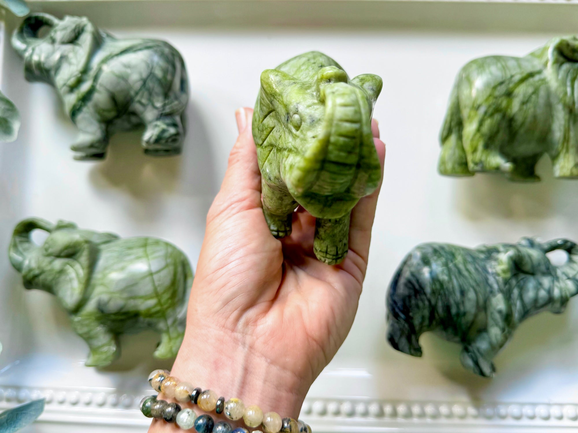 Xiuyan Jade Elephant Carving
