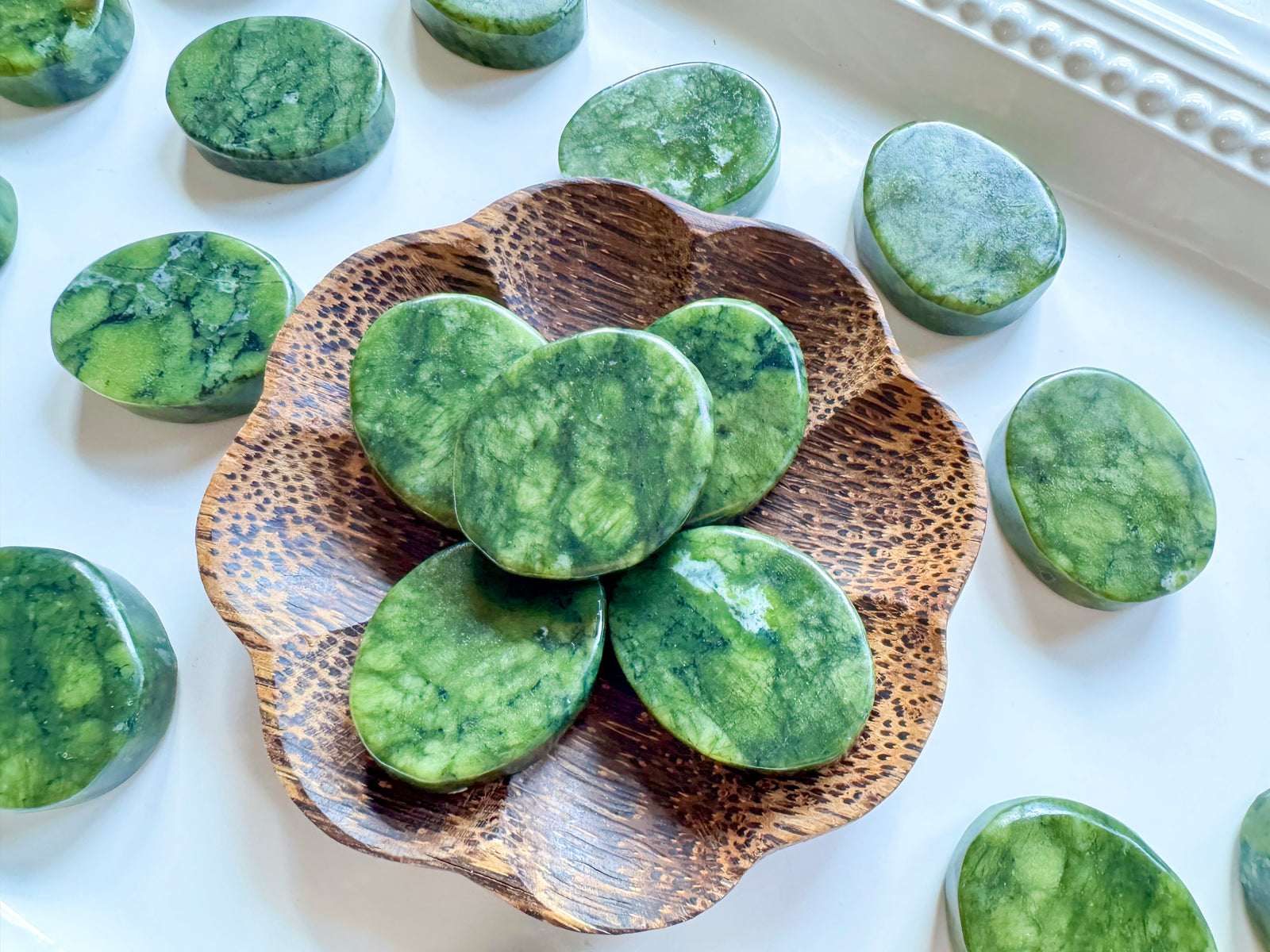 Xiuyan Jade Flat Palm Stone
