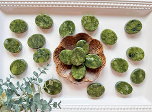 Xiuyan Jade Flat Palm Stone
