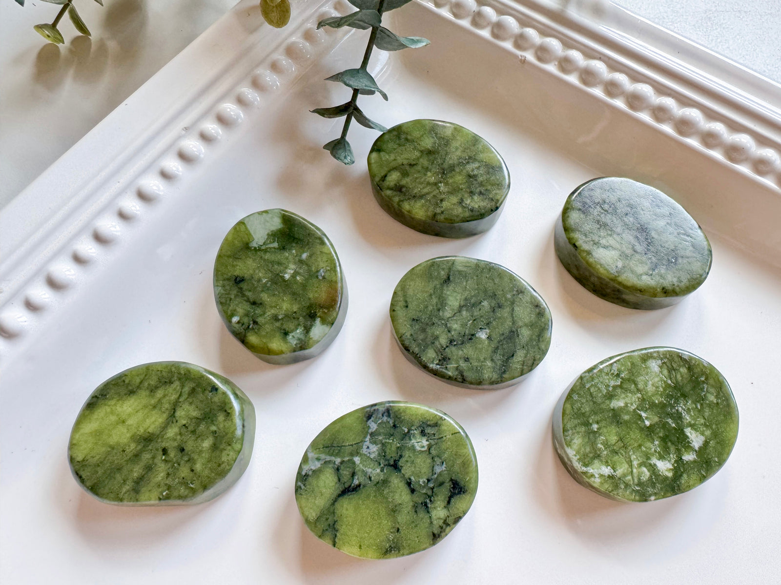 Xiuyan Jade Flat Palm Stone
