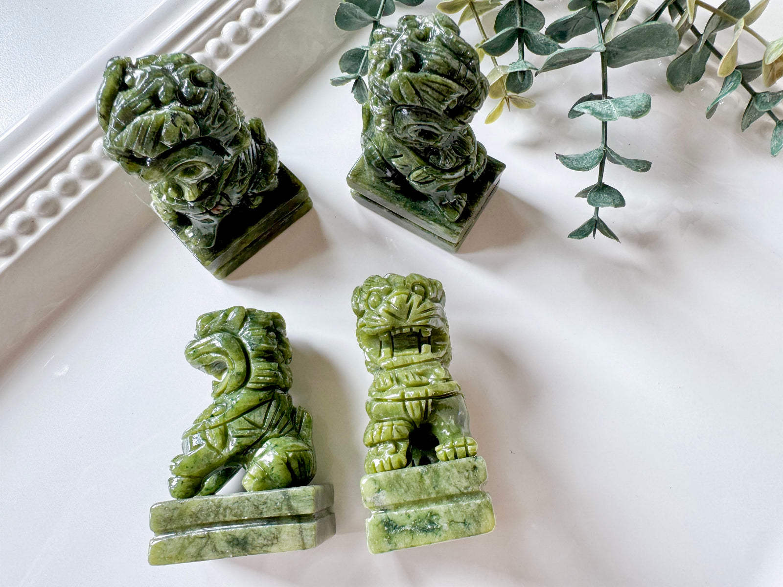 Xiuyan Jade Foo Dog Pair