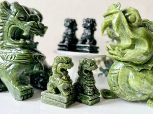 Xiuyan Jade Foo Dog Pair