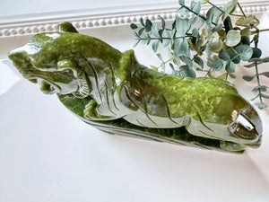 Xiuyan Jade Leopard Carving