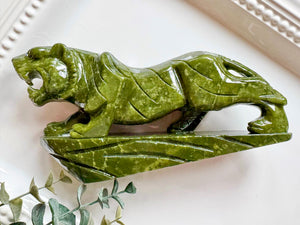 Xiuyan Jade Leopard Carving