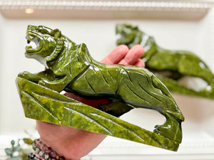 Xiuyan Jade Leopard Carving