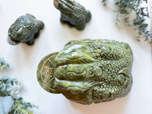 Xiuyan Jade Money Toad with Coin in Mouth