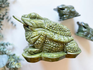 Xiuyan Jade Money Toad with Coin in Mouth