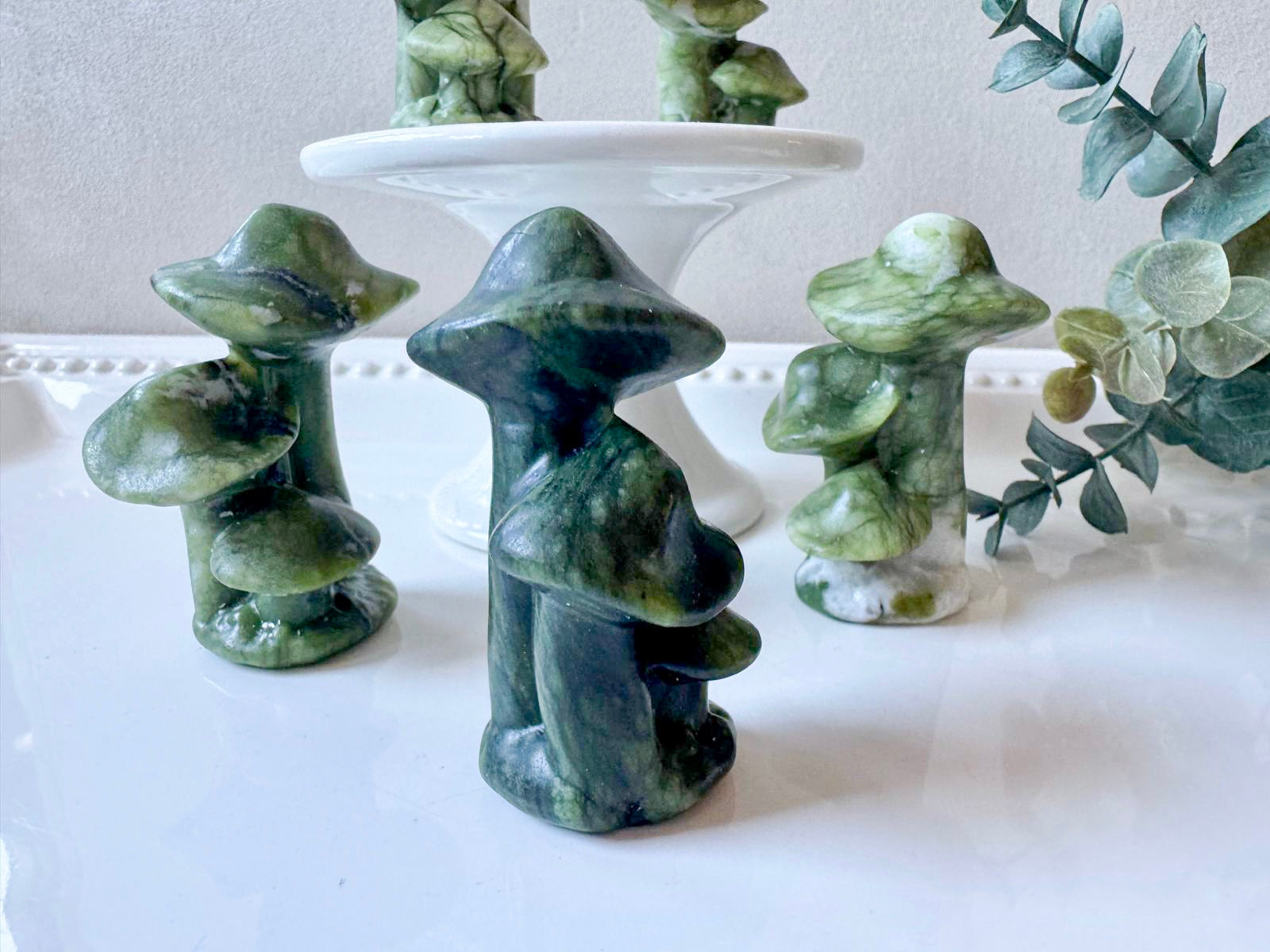 Xiuyan Jade Mushroom Family Carving
