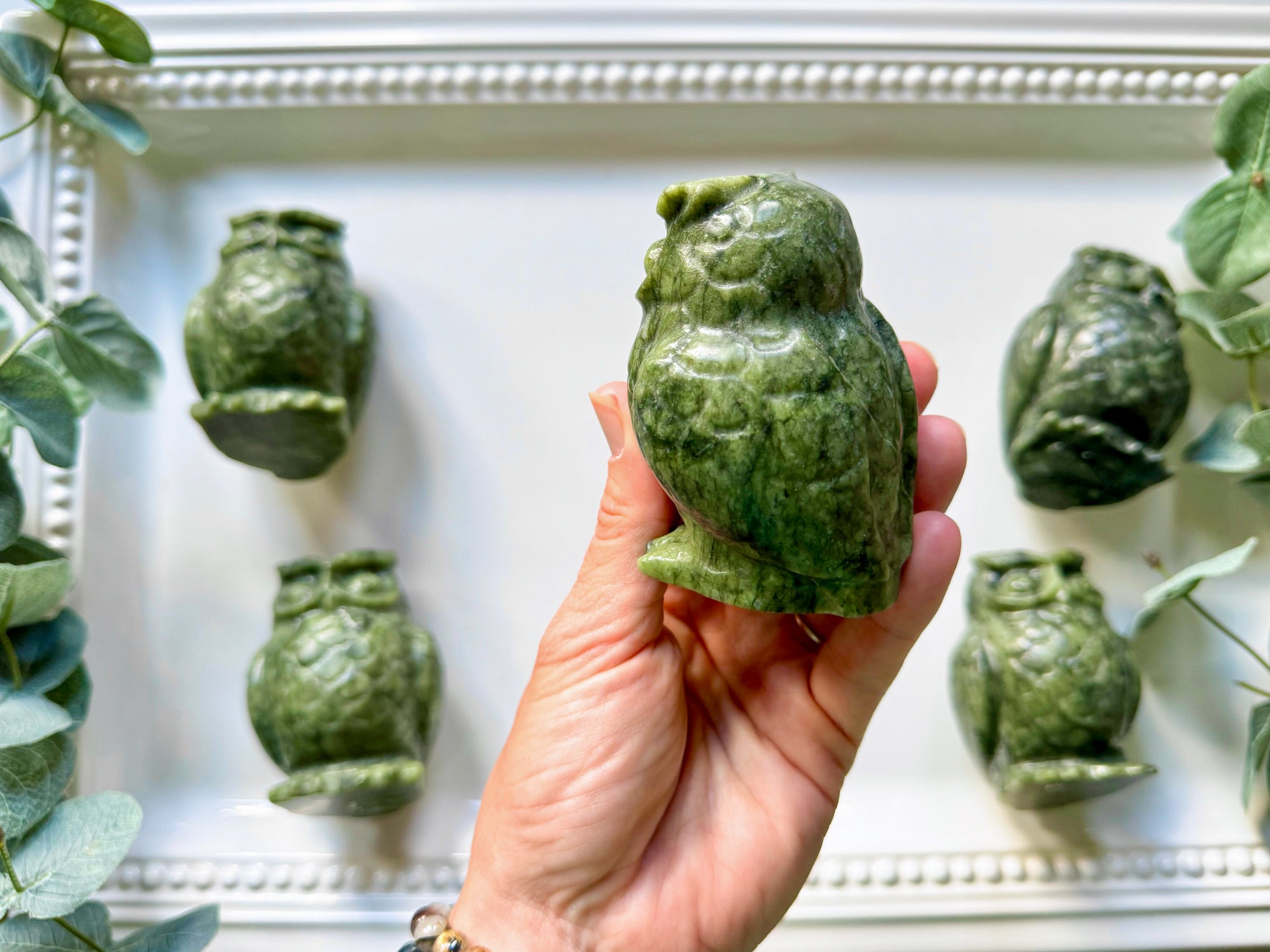 Xiuyan Jade Owl Carving || 3"