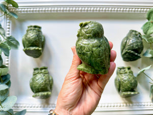 Xiuyan Jade Owl Carving || 3"
