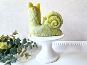 Xiuyan Jade Snail with Skull Shell Carving
