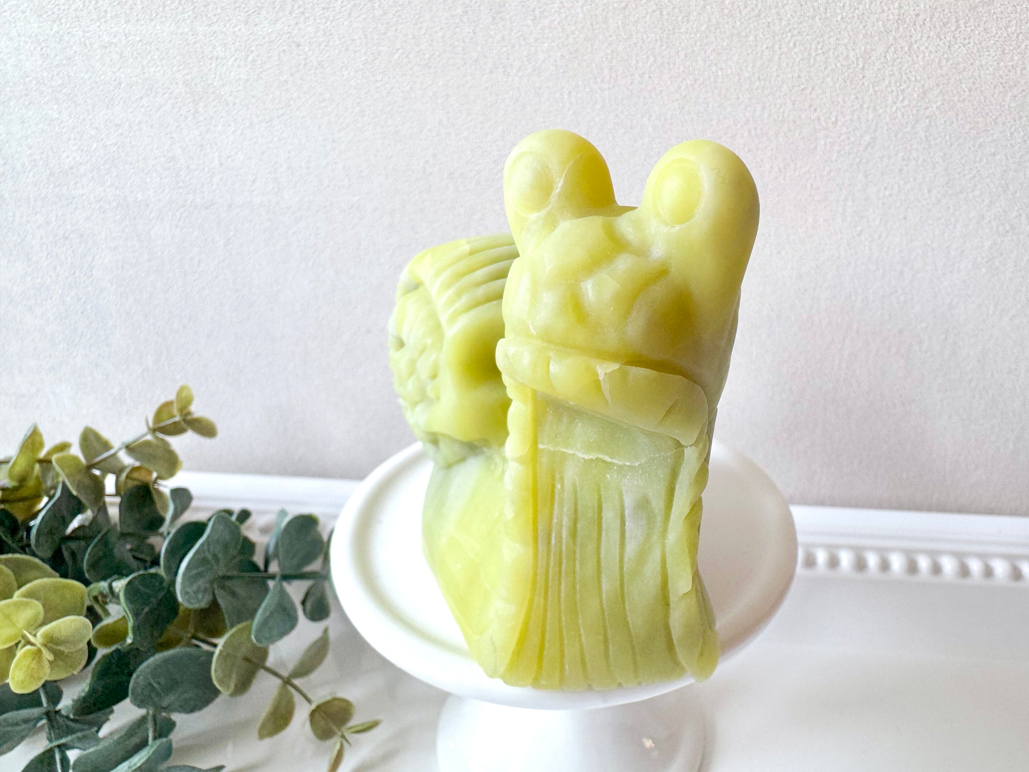 Xiuyan Jade Snail with Skull Shell Carving