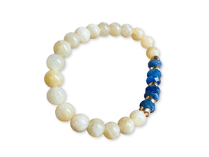 Yellow Calcite & Apatite Beaded Bracelet || Reiki Infused