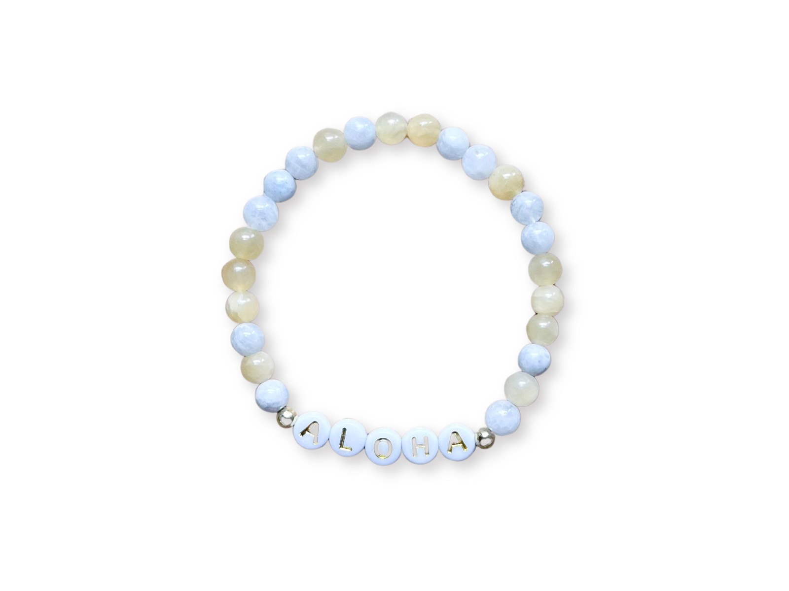 Yellow Calcite & Moonstone "ALOHA" Beaded Bracelet || Reiki Infused