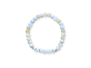 Yellow Calcite & Moonstone "ALOHA" Beaded Bracelet || Reiki Infused