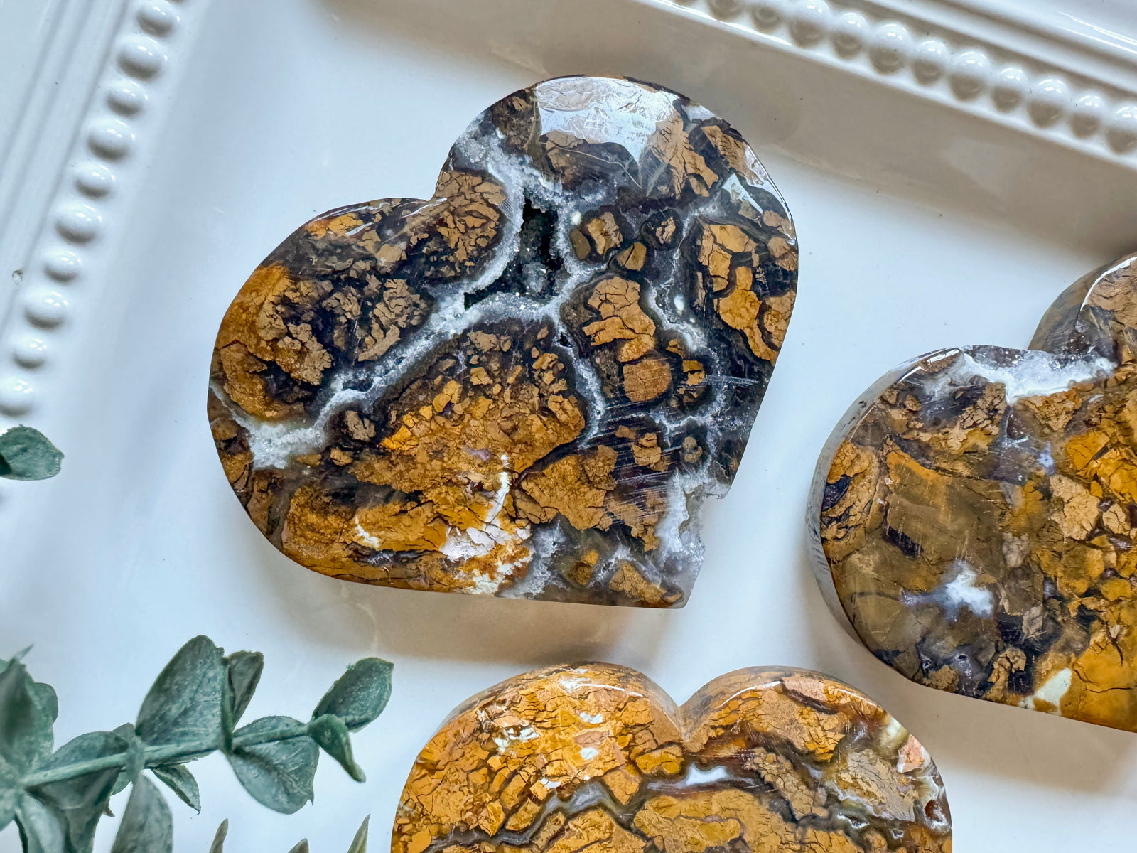 Yellow Agate Heart || Large