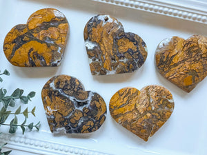 Yellow Agate Heart || Large