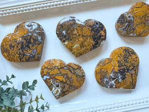 Yellow Agate Heart || Large