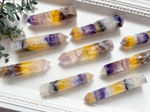 Yellow & Purple Fluorite Points