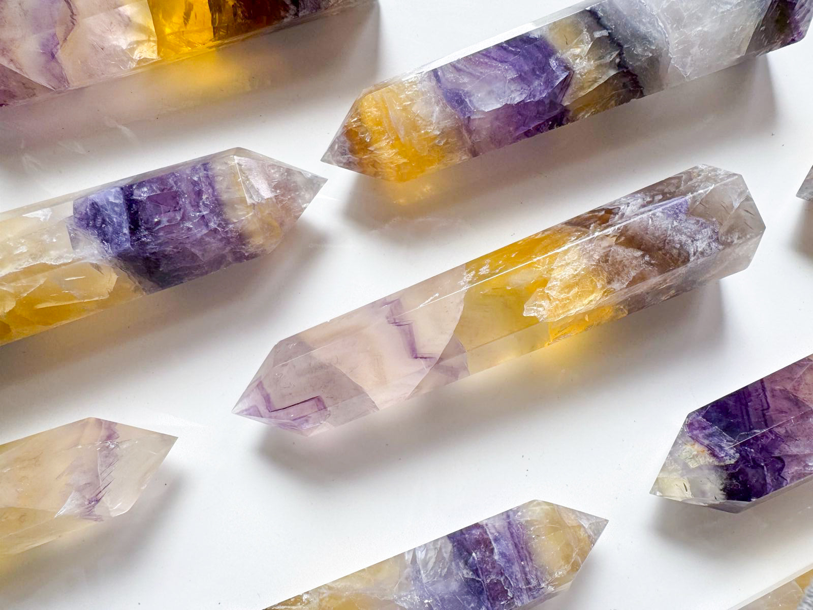 Yellow & Purple Fluorite Points