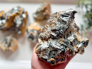 Yellow Tourmaline & Black Mica Specimens