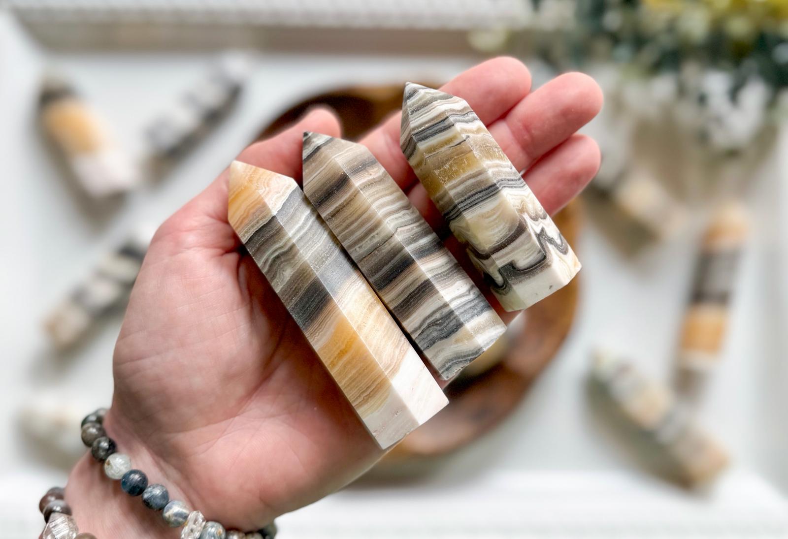 Yellow Zebra Calcite Point